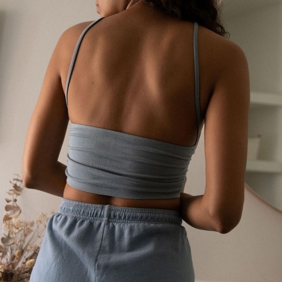 NWT Urban Outfitters Out From Under Matchpoint Seamless Ruched Bra Top Slate - Picture 4 of 9